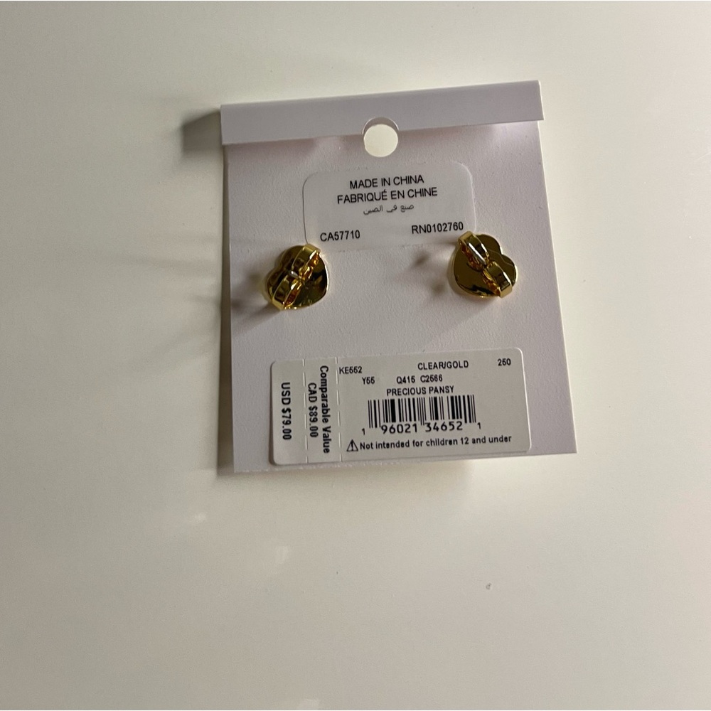 Kate Spade Gold Floral Statement Earrings - Picture 5 of 6